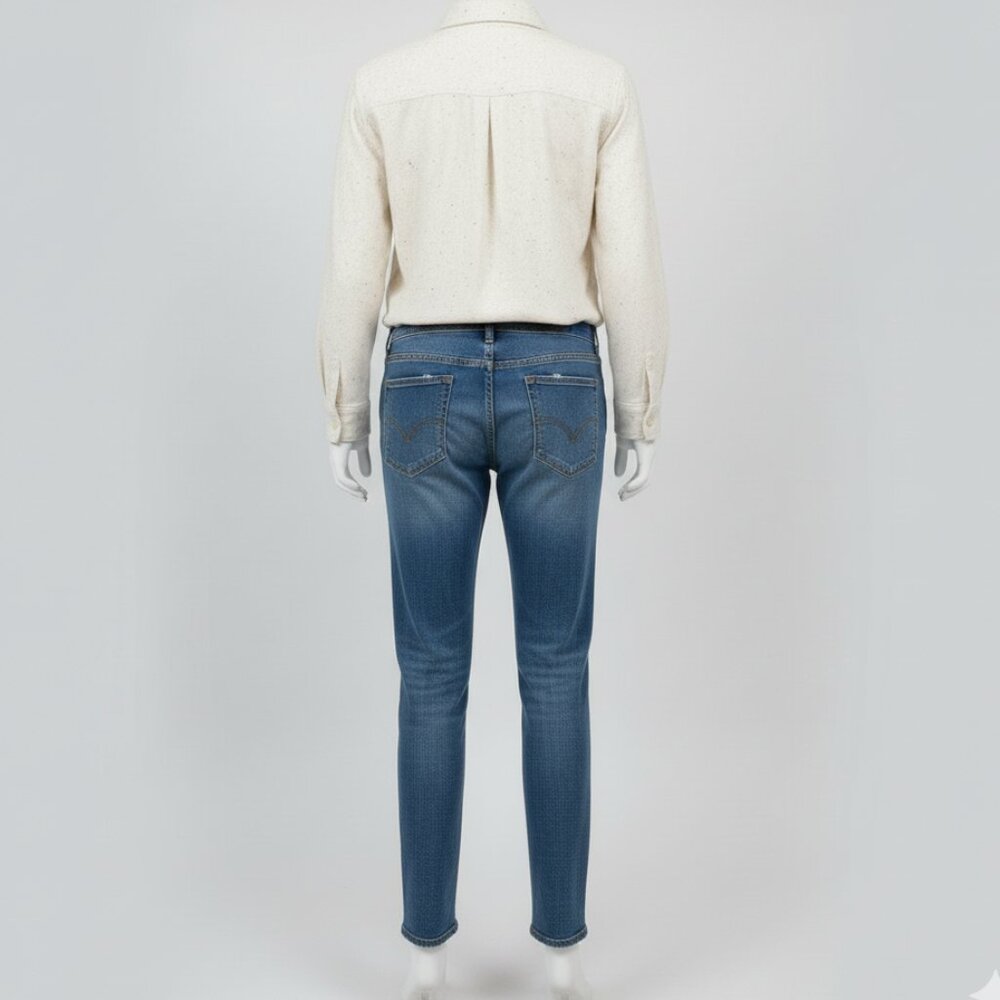 Current/Elliott The Super Slouchy Skinny Super Love Destroy with Paint Jeans 27 - Picture 3 of 13